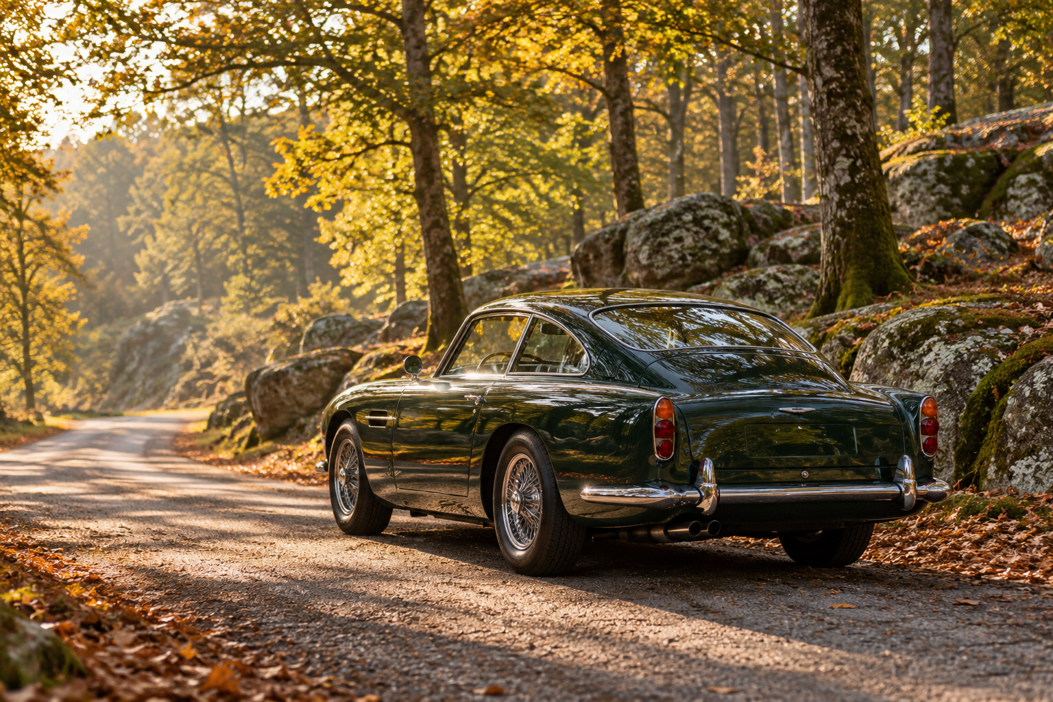 Ambiance automobile et forêt, inspirée du pays de Fontainebleau